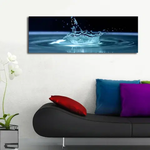 Obrazy Wallity Obraz s LED osvětlením KAPKA VODY 41 30 x 90 cm