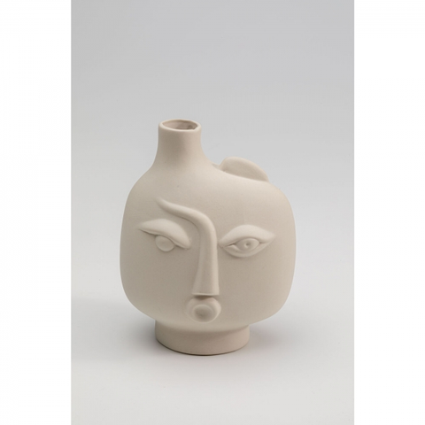 Keramické vázy KARE Design Bílá keramická váza Spherical Face - levá, 16cm