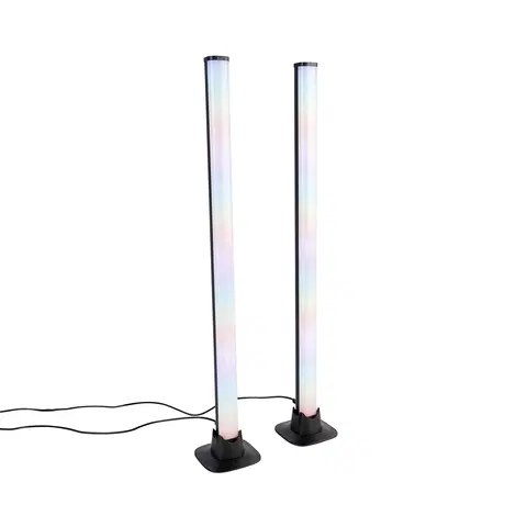 Stolni lampy Černá stolní lampa včetně LED s dálkovým ovládáním a RGB - Arnold
