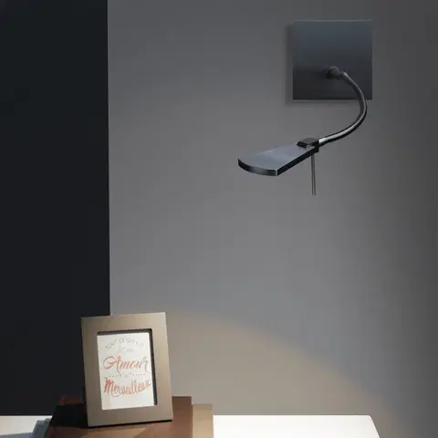 Nástěnná svítidla Pujol Iluminación Flexibilní LED nástěnné světlo Nec, nikl matný