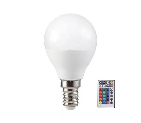 LED osvětlení  LED RGB Stmívatelná žárovka P45 E14/4,8W/230V 3000K + dálkové ovládání 