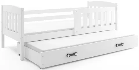 Postele BMS Dětská postel KUBUŠ 2 s přistýlkou | bílá Barva: Bílá / bílá, Rozměr: 190 x 80 cm