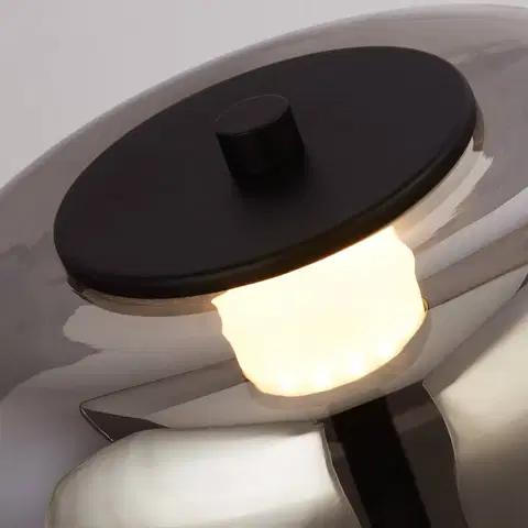 Stolní lampy Searchlight LED stolní lampa Frisbee se stínidlem ze skla