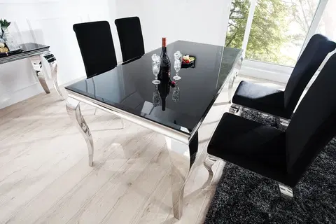 Designové a luxusní jídelní stoly Estila Designový jídelní stůl Modern Barock 180cm černá