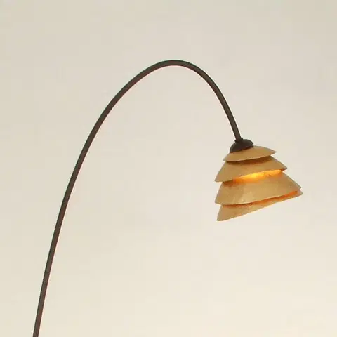 Stojací lampy Holländer Stojací lampa Snail, 1 zdroj, hnědo-zlatá
