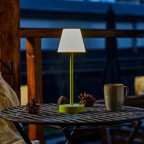 Venkovní osvětlení terasy Newgarden Newgarden Lola Slim LED stolní lampa, zelená
