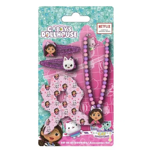 Hračky panenky CERDÁ - Set do vlasů s náhrdelníkem Gabby´s dollhouse