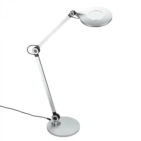 Stolní lampy do kanceláře BRILONER CCT LED stolní lampa na psací stůl, pr. 20 cm, 9 W, stříbrná BRILO 7027-014