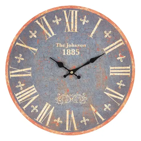 Hodiny Vintage nástěnné hodiny s patinou The Johnson - Ø 34*3 cm / 1*AA Clayre & Eef 6KL0572