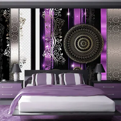 Tapety Samolepící tapeta fialové květinové ornamenty - Purple harmony of despair