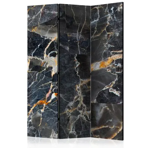 Paravány Paraván Black Marble Dekorhome 135x172 cm (3-dílný)