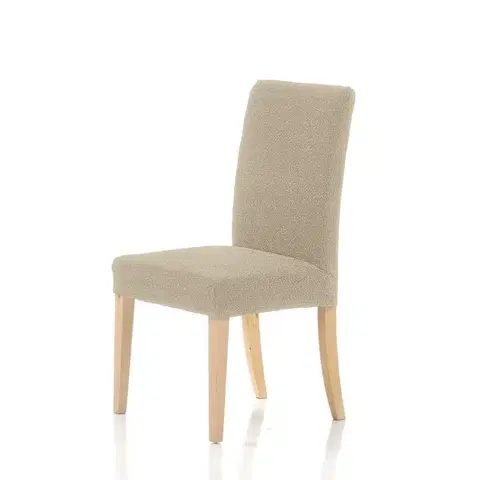 Židle Forbyt, Potah elastický na celou židli, komplet 2 ks Petra, béžová