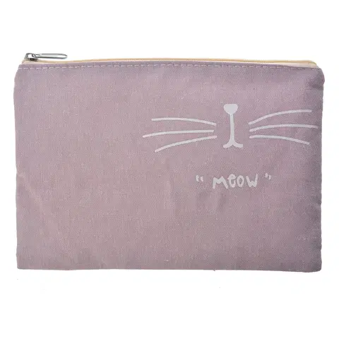 Nákupní tašky a košíky Toaletní taška Meow světlá - 19*14 cm Clayre & Eef MLTT0094