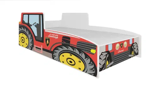 Postele ArtAdrk Dětská auto postel TRACTOR Barva: Červená, Provedení: 70 x 140 cm