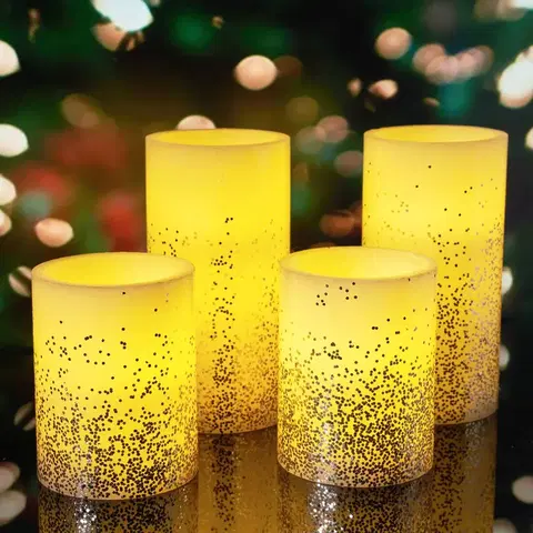 LED svíčky Pauleen Pauleen Golden Glitter Candle LED svíčka sada 4 ks