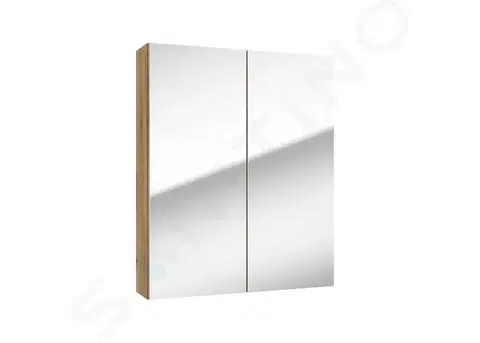 Koupelnová zrcadla Kielle Vega Zrcadlová skříňka, 60x73x15 cm, zlatý dub 50118601