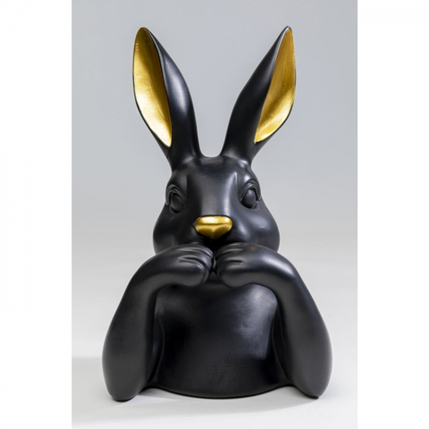 Sošky zajíců KARE Design Soška Sweet Rabbit - černá, 31cm