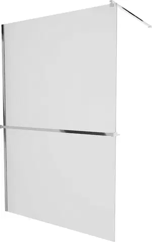 Sprchové zástěny MEXEN/S KIOTO Sprchová zástěna WALK-IN s poličkou a držákem ručníků 100 x 200, matné sklo 8 mm, chrom 800-100-121-01-30