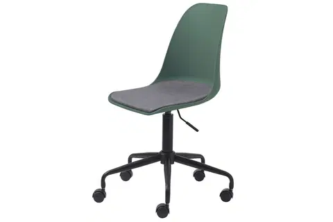 Kancelářská křesla Furniria Designová kancelářská židle Jeffery matná zelená