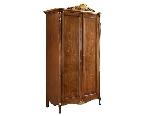 Stylové designové skříně Estila Klasická luxusní šatní skříň Pasiones z masivního dřeva s ornamentální intarzií 231cm