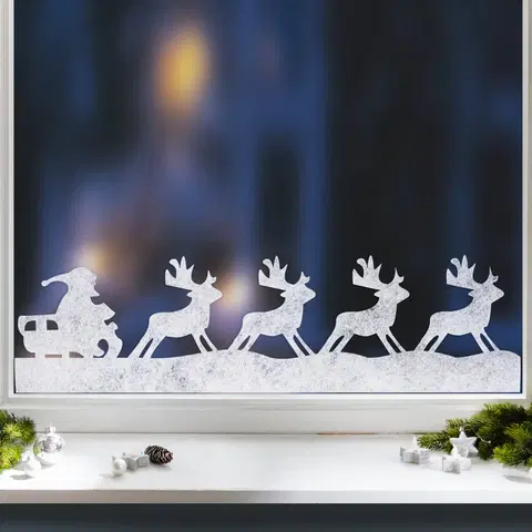 Dekorace oken a dveří Okenní dekorace  Vánoční sáně