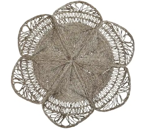 Koberce a koberečky Přírodní kulatý koberec z mořské trávy ve tvaru květu Flow - Ø150 cm Chic Antique 16856-00