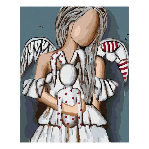 Hračky ZUTY - Diamantové malování (s rámem) - Anděl s plyšákem