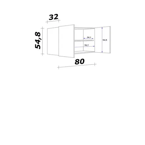 Kuchyňské skříňky horní Kuchyňská Skříňka Venezia - Valero Bílá 80cm