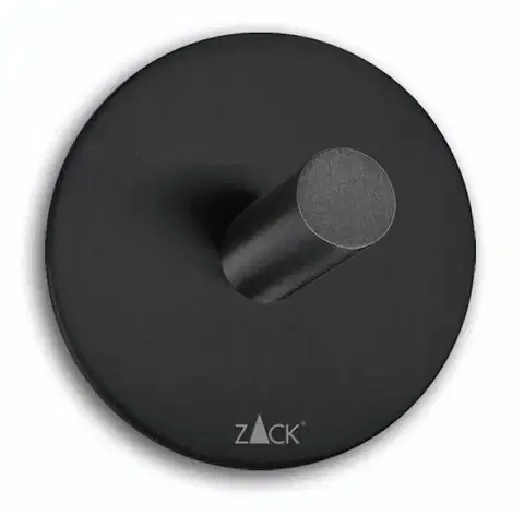 Koupelnový nábytek háček na ručníky nerezový kulatý černý menší samolepící ZACK