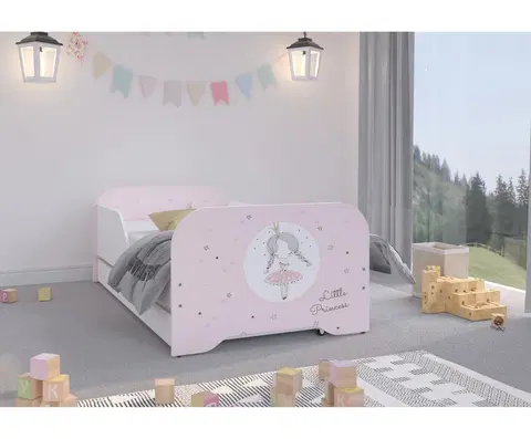 Dětské postele Krásná dětská postel 160 x 80 cm s princeznou