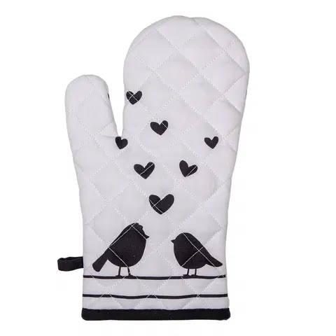 Chňapky Chňapka - rukavice s ptáčky Love Birds - 18*30 cm Clayre & Eef LBS44