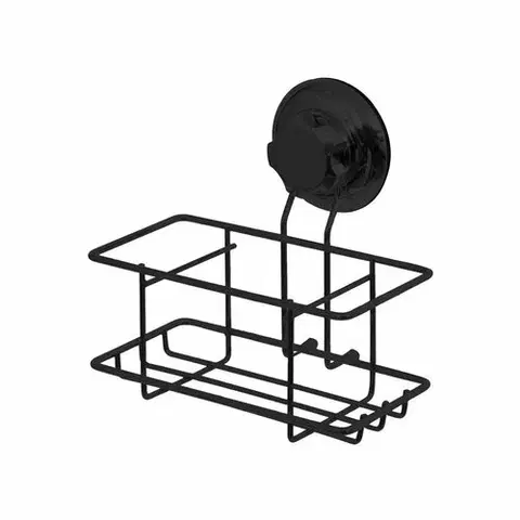 Odkapávače nádobí Malá polička na zeď Compactor Bestlock Black s přísavkou - bez vrtání, nosnost až 6 kg