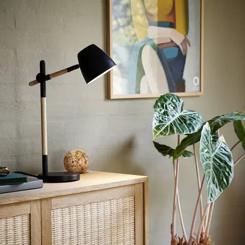Stolní lampy kancelářské Nordlux Stolní lampa Theo, z jasanového dřeva