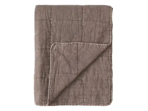 Přehozy Mocca bavlněný přehoz s opraným vzhledem Vintage Quilt - 130*180 cm Chic Antique 16090118 (16901-18)