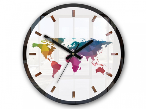 Hodiny ModernClock Nástěnné hodiny Map barevné