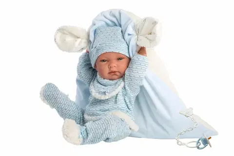 Hračky panenky LLORENS - 73859 NEW BORN chlapeček - realistická panenka miminko s celovinylová tělem - 40cm