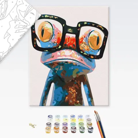 Zvířata Malování podle čísel žába s brýlemi
