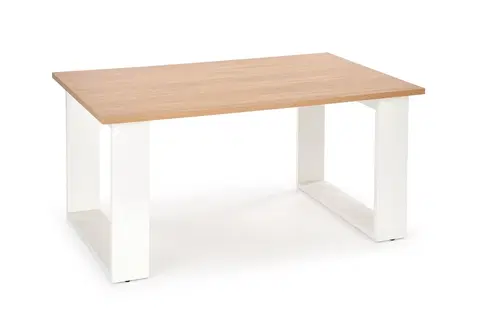 Konferenční stolky Kasvo LIBRA konferenční stůl deska dub votan - zlatý / nohy bílé