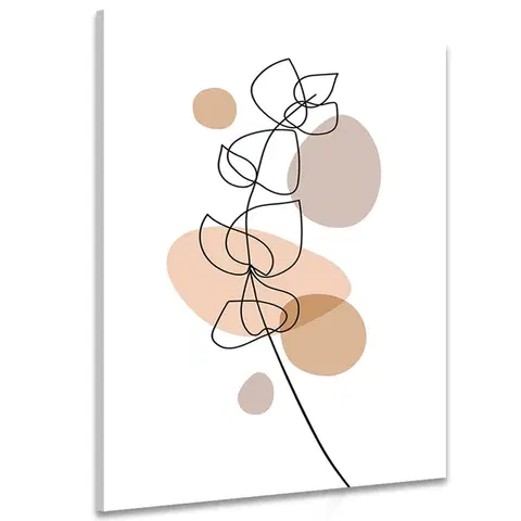 Obrazy abstraktní tvary Obraz minimalistický list na bílém pozadí No1