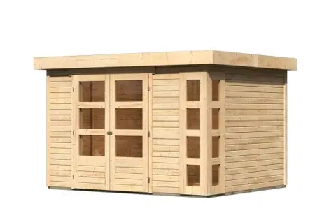 Dřevěné plastové domky Dřevěný zahradní domek KERKO 5 Lanitplast Přírodní dřevo