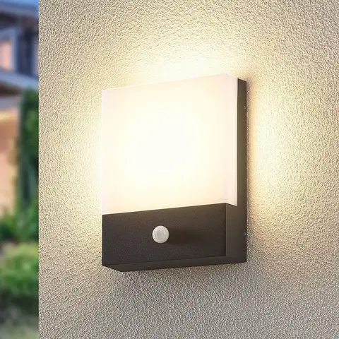 Venkovní nástěnná svítidla s čidlem pohybu Lindby Lindby Vanira LED venkovní nástěnné světlo, senzor