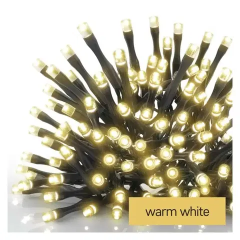 LED řetězy EMOS Standard LED spojovací vánoční řetěz, 10 m, venkovní i vnitřní, teplá bílá D1AW03