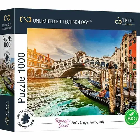 Hračky puzzle TREFL - Prime puzzle 1000 UFT - Romantický západ slunce: Most Rialto v Benátkách, Itálie