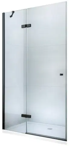 Sprchové kouty MEXEN ROMA křídlové dveře 110x190 cm 6mm, černé, transparent se stěnovým profilem 854-110-000-70-00