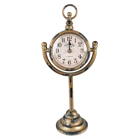 Hodiny Bronzové antik stolní hodiny s výrazným odřením - 17*11*38 cm / 1xAA Clayre & Eef 6KL0800