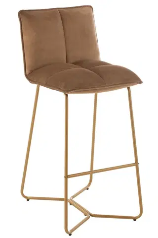 Barové židle Hnědá sametová barová stolička Lisa Brown - 55*47*104cm J-Line by Jolipa 19512