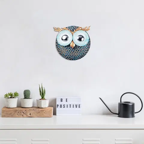 Nástěnné dekorace Kovová nástěnná dekorace OWL stříbro