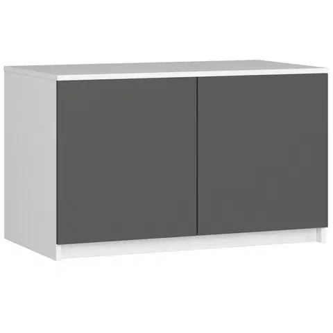 Šatní skříně Ak furniture Nástavec na skříň Star 90 cm bílý/šedý grafit mat