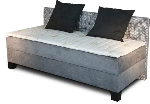 Postele New Design Čalouněná postel NOVO s dlouhým čelem | s topperem Extra Rozměr: 90 x 200 cm