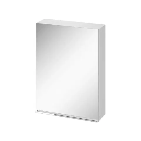 Koupelnová zrcadla CERSANIT Zrcadlová skříňka VIRGO 60 bílá s chromovými úchyty S522-013